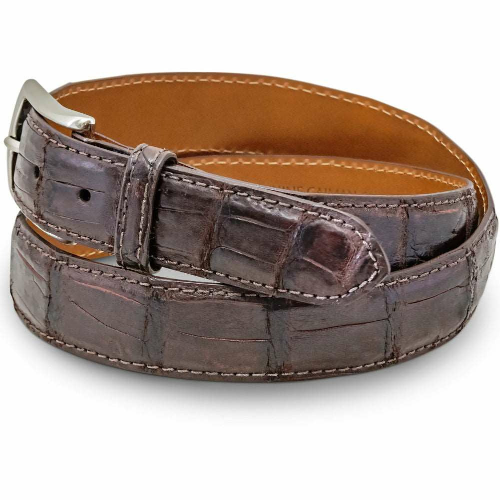 best brown crocodile belt for men